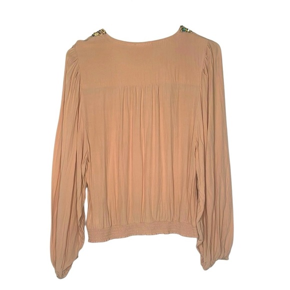 Anthropologie Maeve Blush Sequin Embellished Blouse - Picture 5 of 9